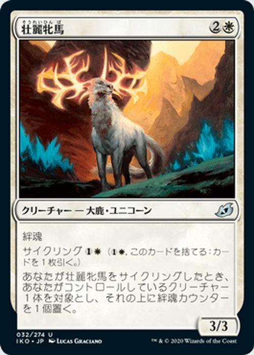 MTG マジック：ザ・ギャザリング 壮麗牝馬 アンコモン イコリア：巨獣の棲処 IKO-032 日本語版 クリーチャー 白_画像1