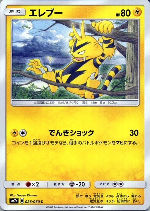 ポケモンカードゲーム SM7a 強化拡張パック 迅雷スパーク エレブー C ポケカ 雷 たねポケモン_画像1