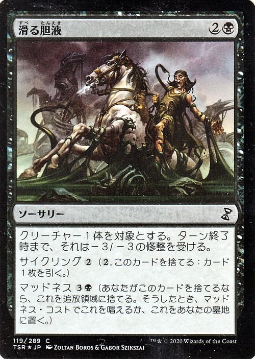 MTG マジック：ザ・ギャザリング 滑る胆液 フォイル・コモン 時のらせんリマスター TSR-119 日本語版 ソーサリー 黒_画像1