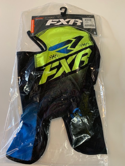 FXR BOOST スノーモービル バラクラバ 目出し帽 黒/イエロー/ブルー BLACK/HI VIS/BLUE フリーサイズ ● 新品未使用 ● レターパック A10の画像2