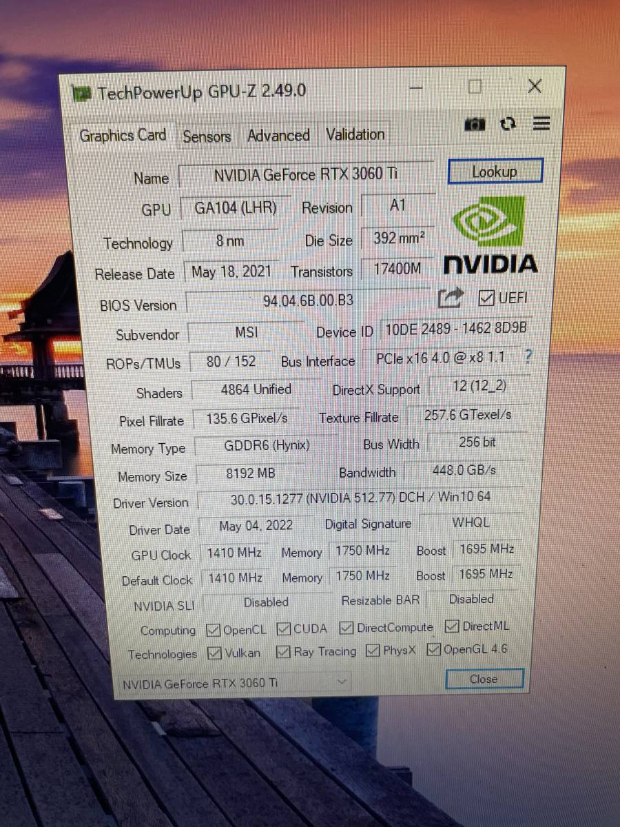 2022年最新海外 大住正治様専用 msi GeForce RTX 3060Ti AERO ITX
