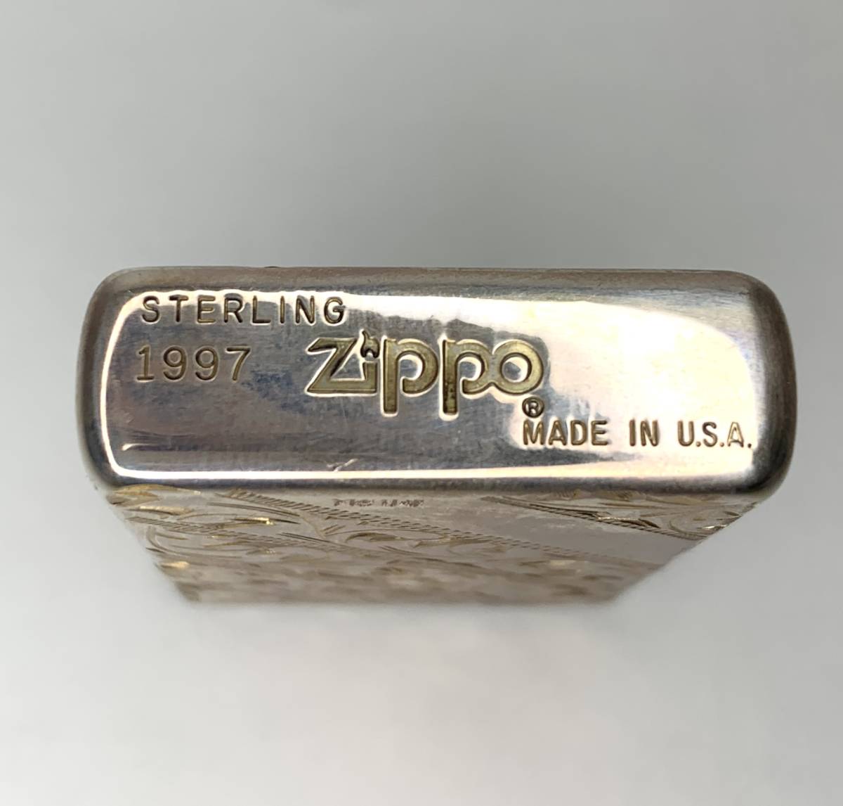 Zippo STERLING スターリングシルバー 1997年製 純銀 2面彫り ジッポ