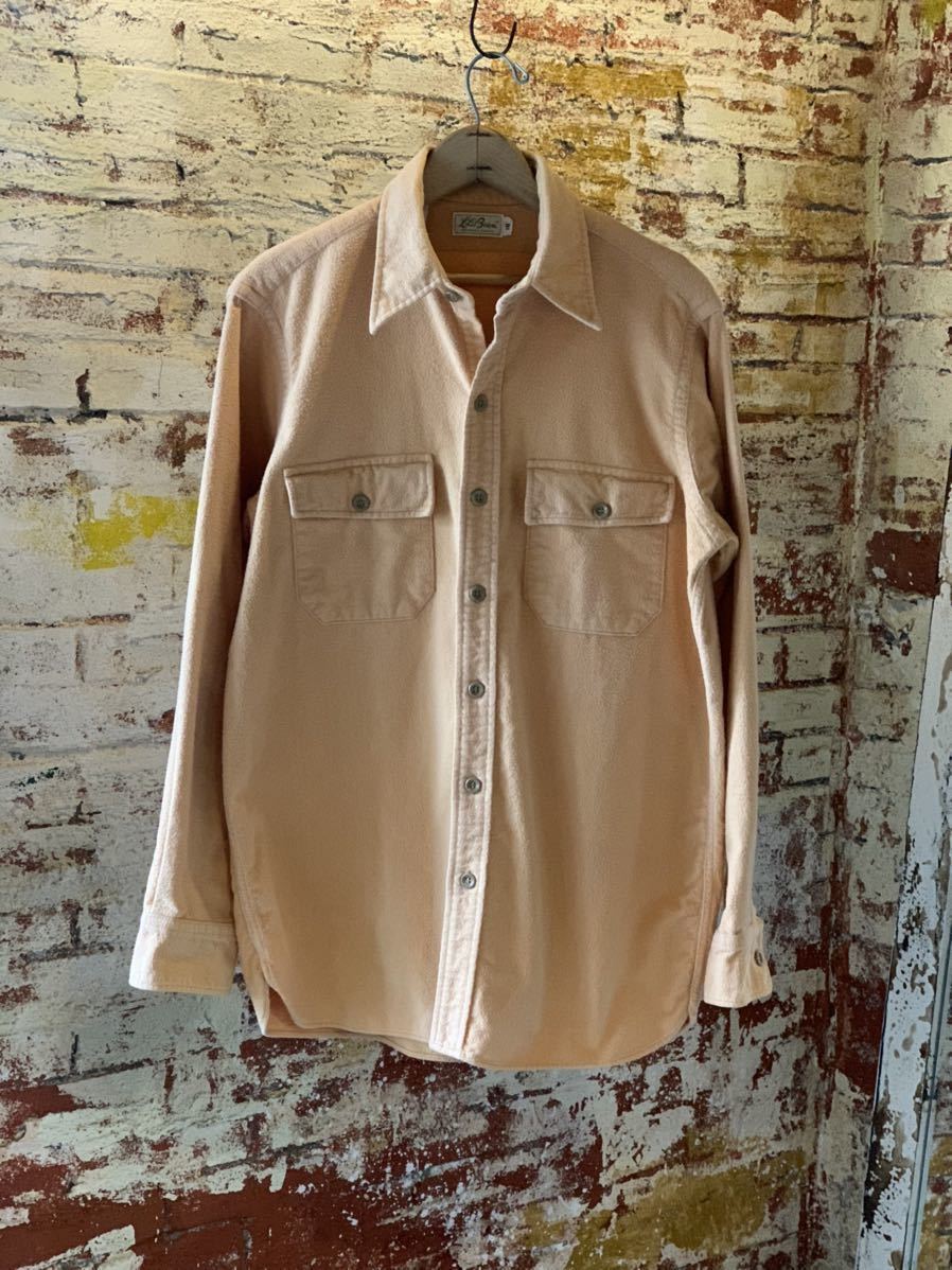 ~70s L.L.Bean CHAMOIS SHIRT OUTDOOR ヴィンテージ ビンテージ エルエルビーン シャモアシャツ 筆記体タグ アウトドア 60s アメトラ_画像1