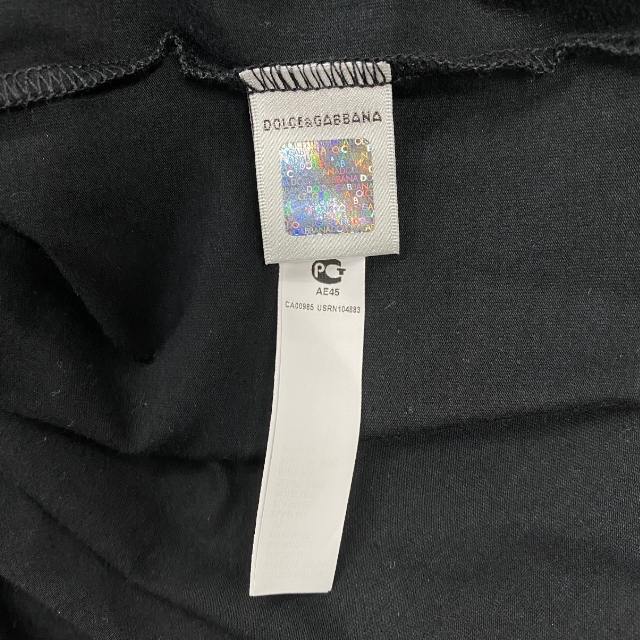 【美品】ドルチェ&ガッバーナ ドルガバ D&G トップス シャツ Tシャツ 半袖 ロゴ アンダーウェア ブラック コットン [サイズ USA S]　_画像8