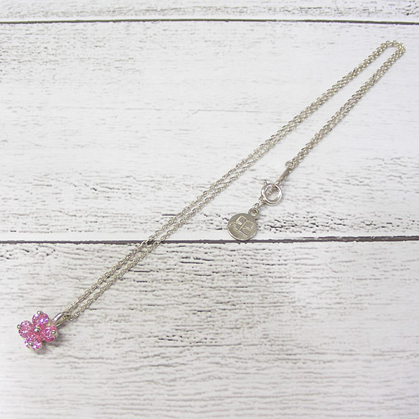 BJ1088 * courreges Courreges flower silver necklace SV925 SILVER pendant lady's jewelry accessory 
