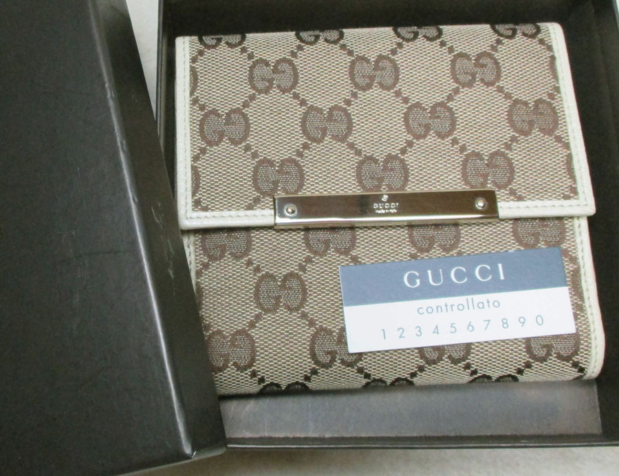 GUCCI Gucci GG campus folding in half wallet purse brown group color 