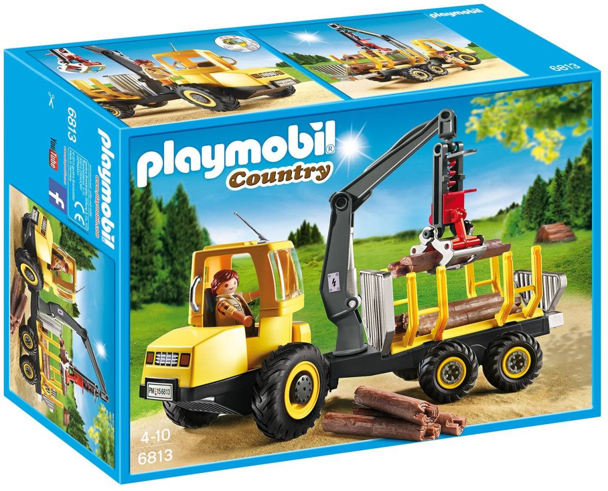 即決！新品 PLAYMOBIL プレイモービル 6813 プレイモービル木こりのクレーン付きトラック_画像1