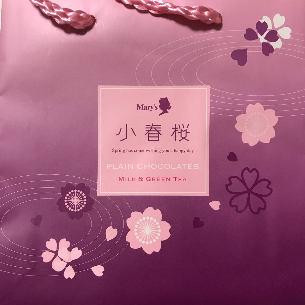 【ショッパー】Mary'sメリーズのチョコレートの紙袋　桜ヴァージョン_ロゴと柄
