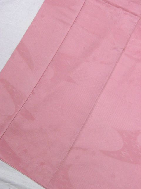 リサイクル品　はんなりとしたピンクい色系・鴇色の正絹色無地袷着物＋袋帯　Used美品　送料込み_画像5