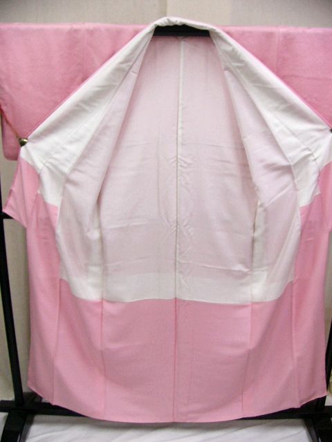 リサイクル品　はんなりとしたピンクい色系・鴇色の正絹色無地袷着物＋袋帯　Used美品　送料込み_画像4