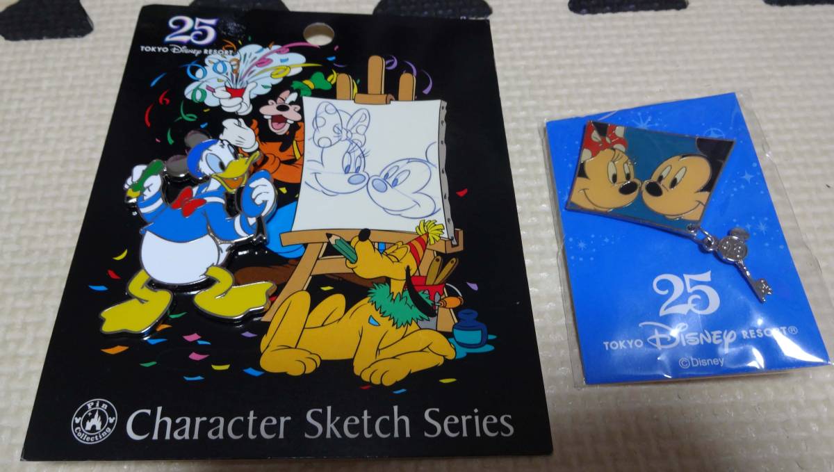 ヤフオク ディズニー 25周年 ドナルド ミッキー ミニー ピ