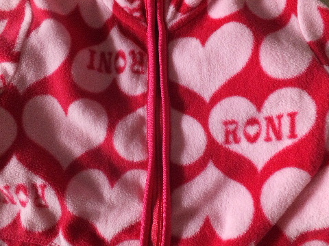 美品　ロニィＲＯＮＩ　フリースジャケット　パーカー　ＳＭ　１２０サイズ　ピンク　ハート☆_画像2
