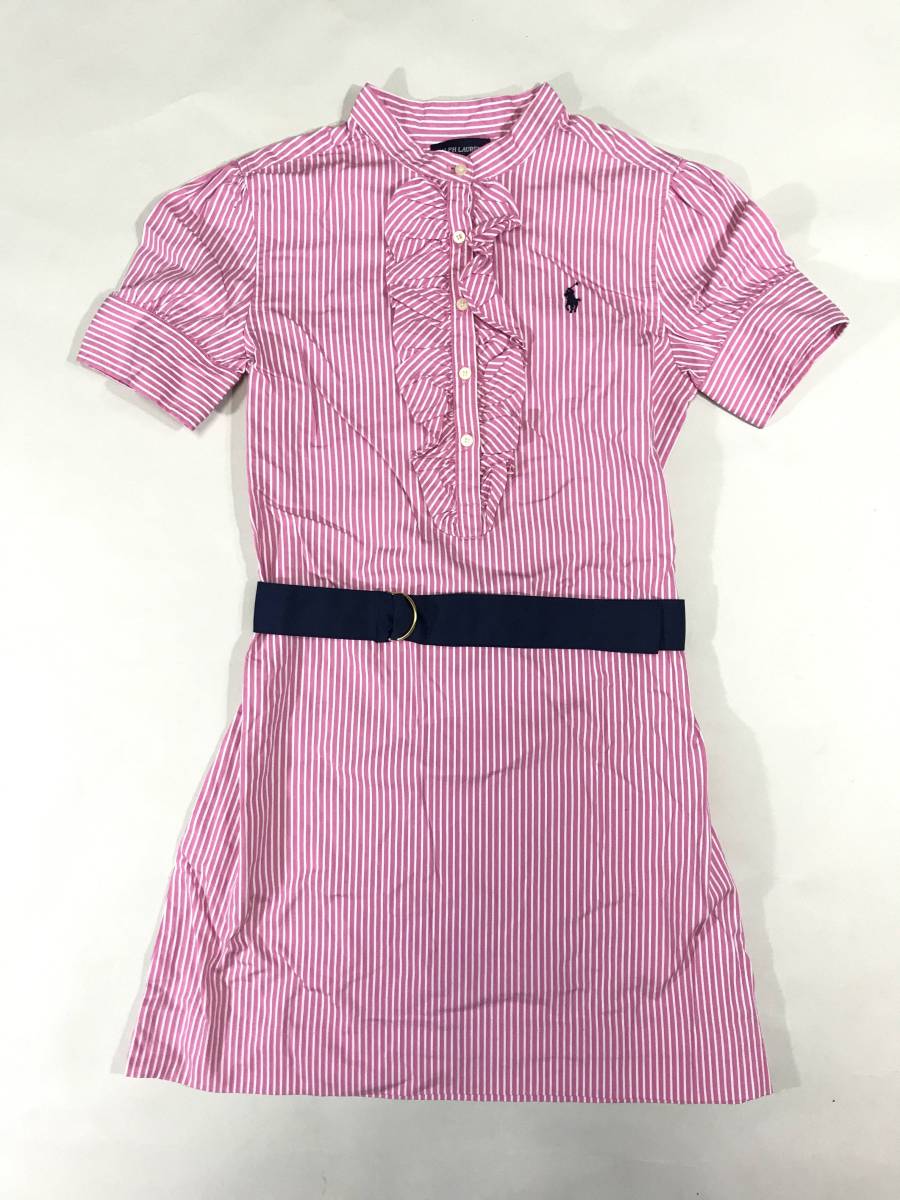  новый товар 10159 девушки 14 One-piece полоса polo ralph lauren Polo Ralph Lauren хлопок розовый женщина женский 