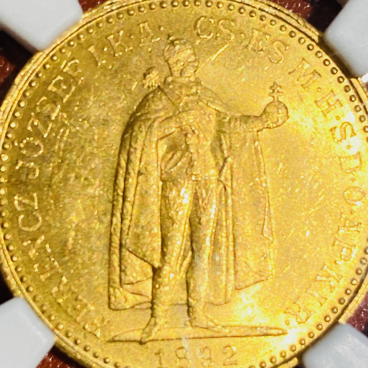 準最高鑑定★希少 1892 ハンガリー 20コロナ 金貨 NGC MS62 フランツ・ヨーゼフ 1世 皇帝 現物 資産 コイン投資 ゴールド オーストリア帝国