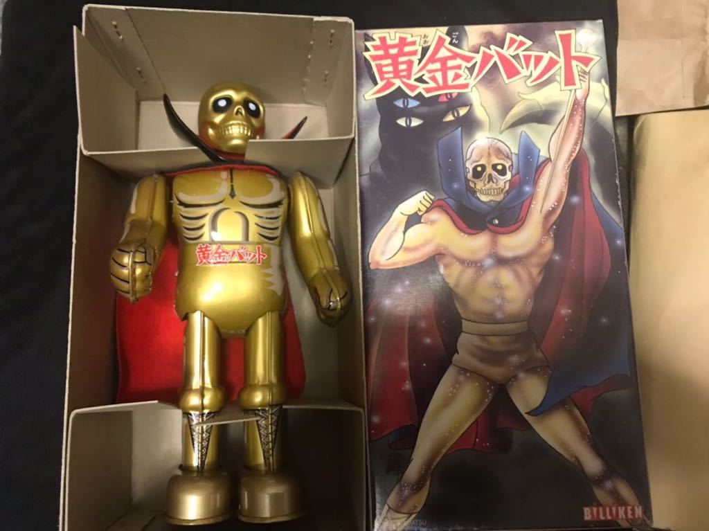 完成品 ビリケン【黄金バット】復刻ブリキ ゼンマイ歩行 TIN TOY 昭和