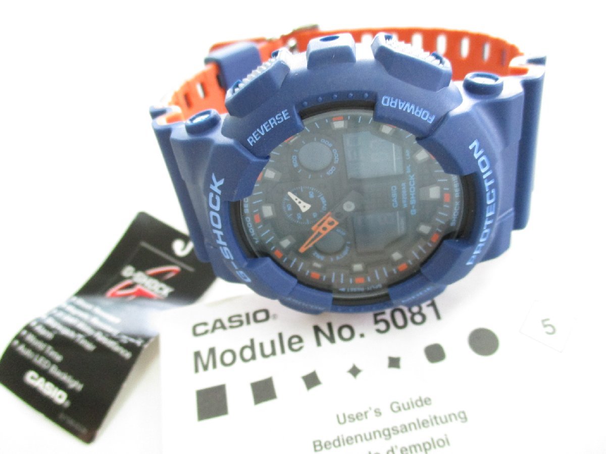 ★とちぎ屋！【ＣＡＳＩＯ】カシオ Ｇ－ＳＨＯＣＫ ＧＡ－１００Ｌ ２ＡＥＲ 耐磁性機能時計 多機能満載！ほぼ未使用品★_画像9