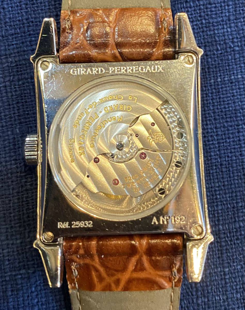 U GIRARD PERREGAUX ジラール・ペルゴ ヴィンテージ1945 Ref.25932 手巻き 腕時計 稼働 裏スケ ベルト_画像10