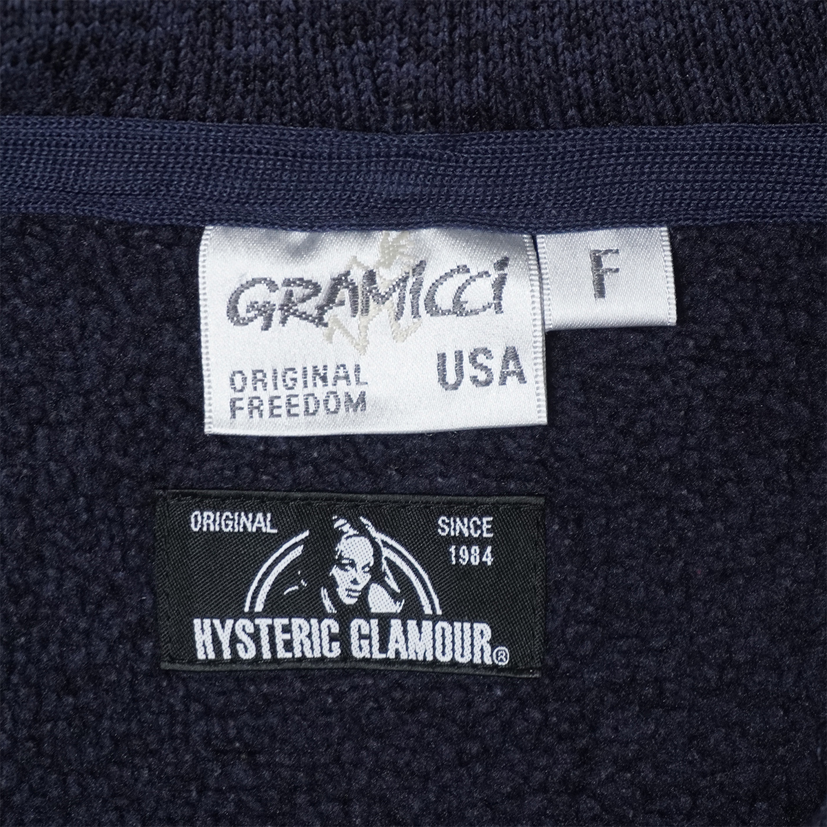 GRAMICCI × HYSTERIC special order fleece setup [F]NAVY Gramicci Hysteric Glamour Parker rib pants rare 0153CP01/0153CF01