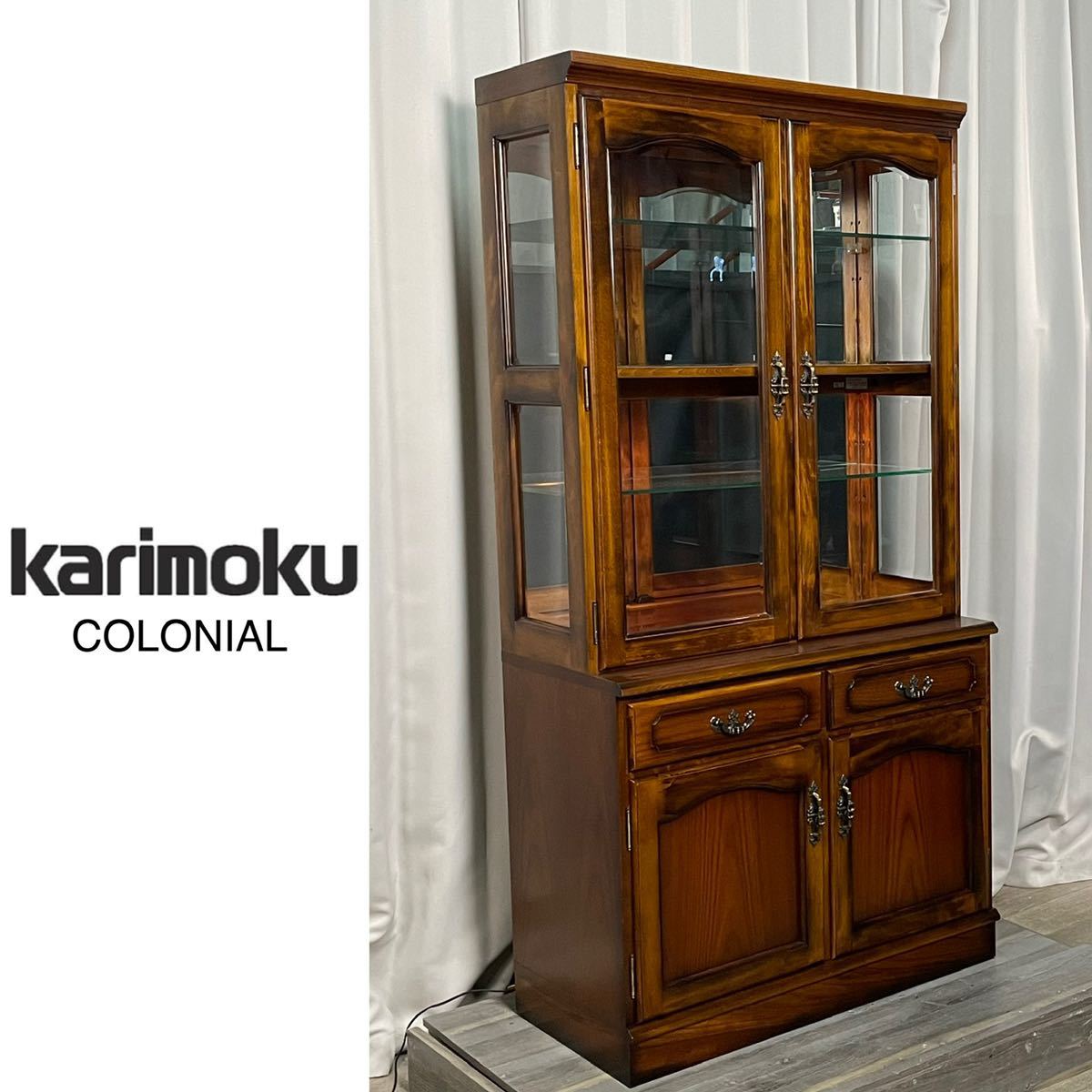 GG30 Karimoku koroniaru ширина 89cm полка витрины коллекция панель / шкаф karimoku COLONIAL Country / Kanagawa префектура .. город 