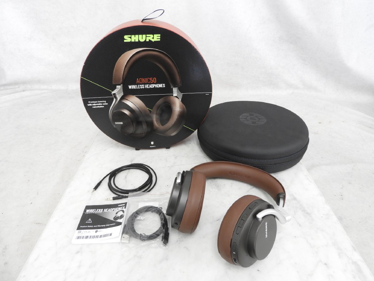 ☆【美品】 SHURE シュア AONIC 50 ワイヤレスヘッドホン SBH2350-BK-J