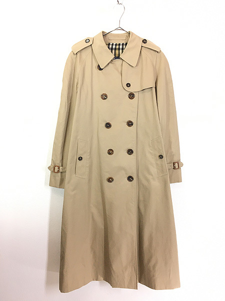 レディース 古着 90s BURBERRY ダブル ブレスト トレンチ コート ロング丈 L位 古着