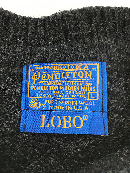 古着 80s USA製 Pendleton LOBO 3D カラフル ボーダー ウール ニット セーター L_画像5