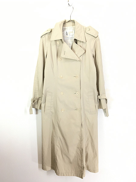 偉大な 70s 古着 レディース LONDON 古着 M位 ロング丈 コート トレンチ ダブルブレスト チェック 裏地 FOG Mサイズ 偉大な 70s 古着 レディース LONDON 古着 M位 ロング丈 コート トレンチ ダブルブレスト チェック 裏地 FOG Mサイズ