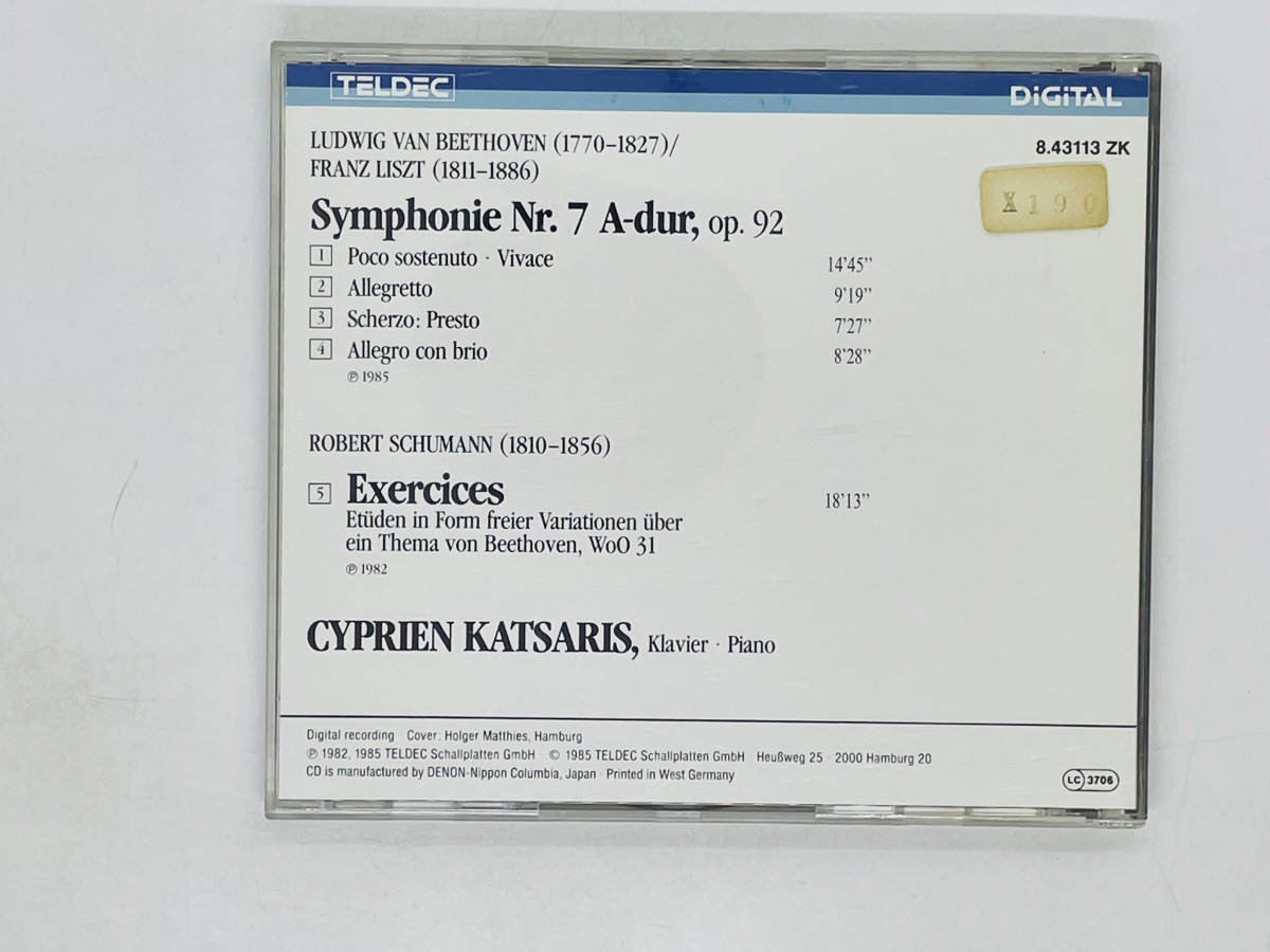 即決CD BEETHOVEN LISZT / Symphonie No.7 / CYPRIEN KATSARIS / TELDEC Digital 国内盤 Q06_画像2