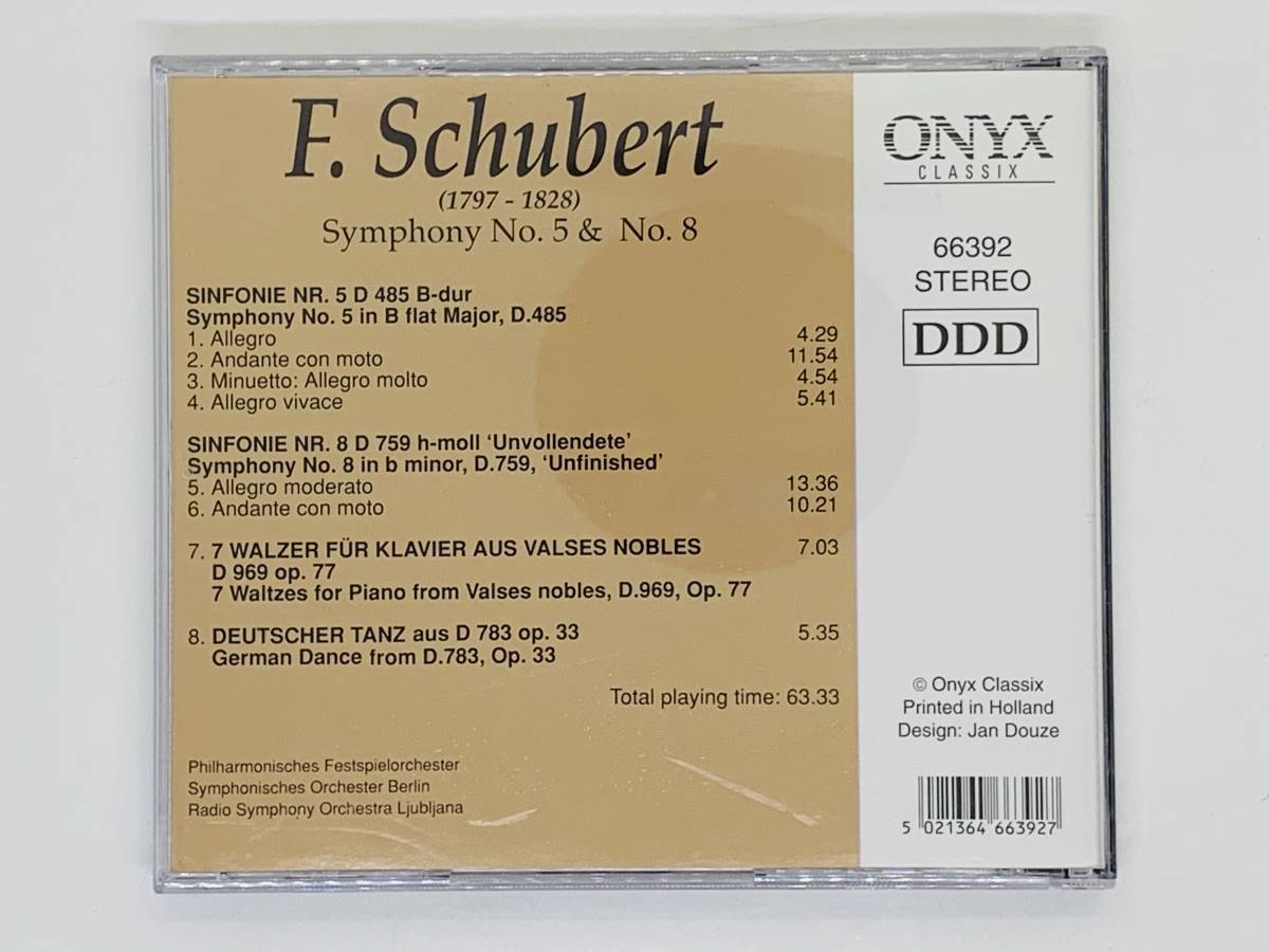 即決CD SCHUBERT Symphony No.5 & No.8 / シューベルト / PNYX CLASSIX DDD / クラシック レア 希少 セット買いお得 Z34_画像2