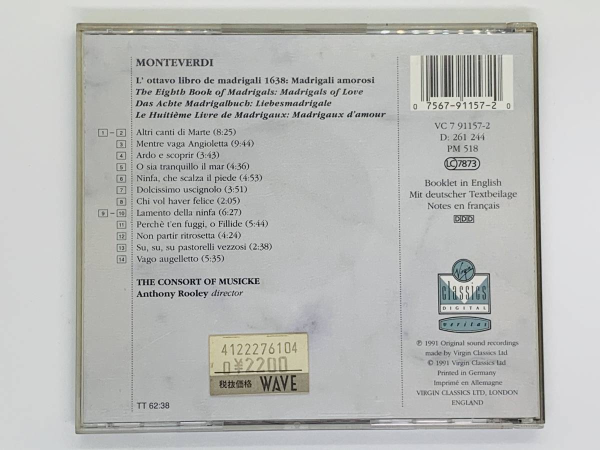  быстрое решение CD MONTEVERDI: L\' 8 LIBRO DE MADRIGALI Madrigali amorosi / THE CONSORT OF MUSICKE / monte ve Rudy madoliga-reL02