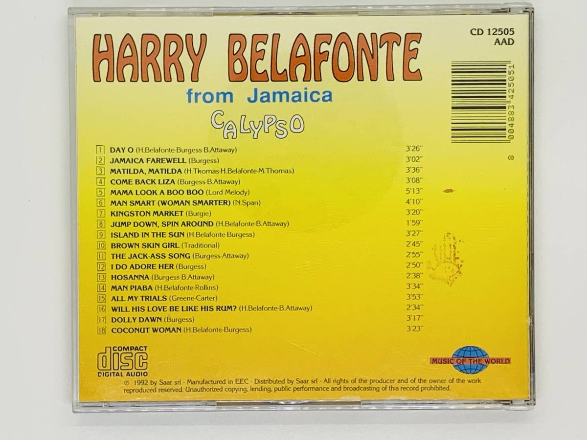即決CD Music of the World HERRY BELAFONTE / DAY O JAMAICA FAREWELL COME BACK LIZA ALL MY TRIALS / アルバム レア I03_画像2