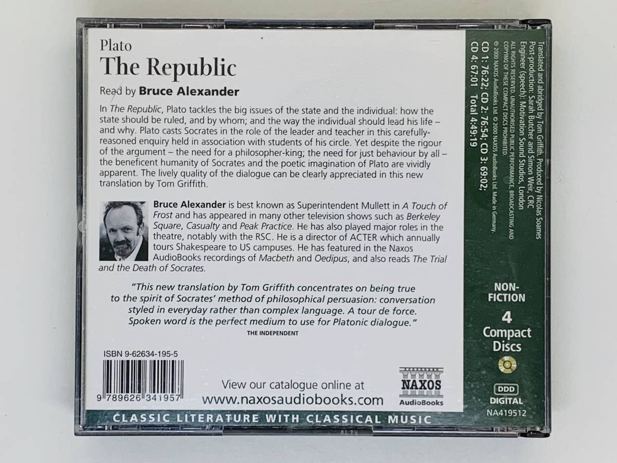  быстрое решение 4CD Plato THE REPUBLIC / Read by Bruce Alexander / pra тонн философия человек аудио книжка очень редкий редкий Z43