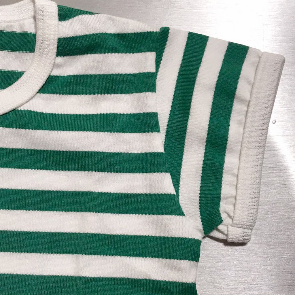 新品　マリメッコ marimekko ボーダー　半袖Tシャツ　60cm グリーン×ホワイト　ベビー　フィンランド製_画像3