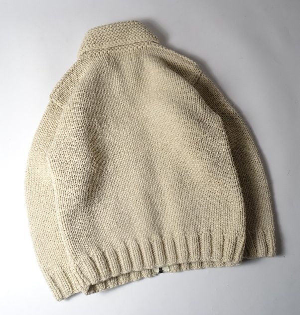 CANADIAN SWEATER カナディアンセーター フルジップ カウチンセーター カナダ製 ウール100% ニット ジャケット (M ) アーガイル柄 S-764