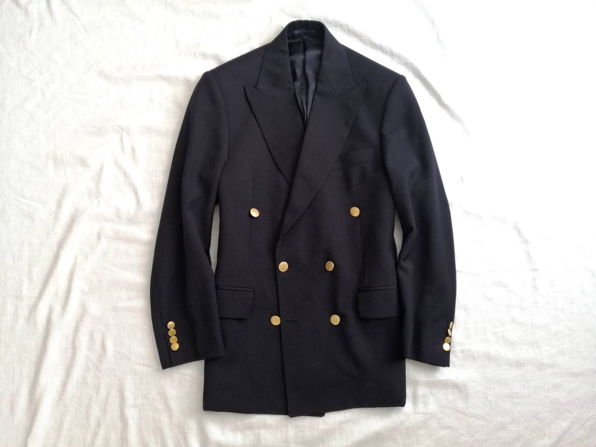 希少 Aquascutum 英国製 ダブル ブレザー 金ボタン 6B 36R ネイビー 紺ブレ S~M相当 イングランド製 ウール / バーバリー UK Euro Vintage 希少 Aquascutum 英国製 ダブル ブレザー 金ボタン 6B 36R ネイビー 紺ブレ S~M相当 イングランド製 ウール / バーバリー UK Euro Vintage