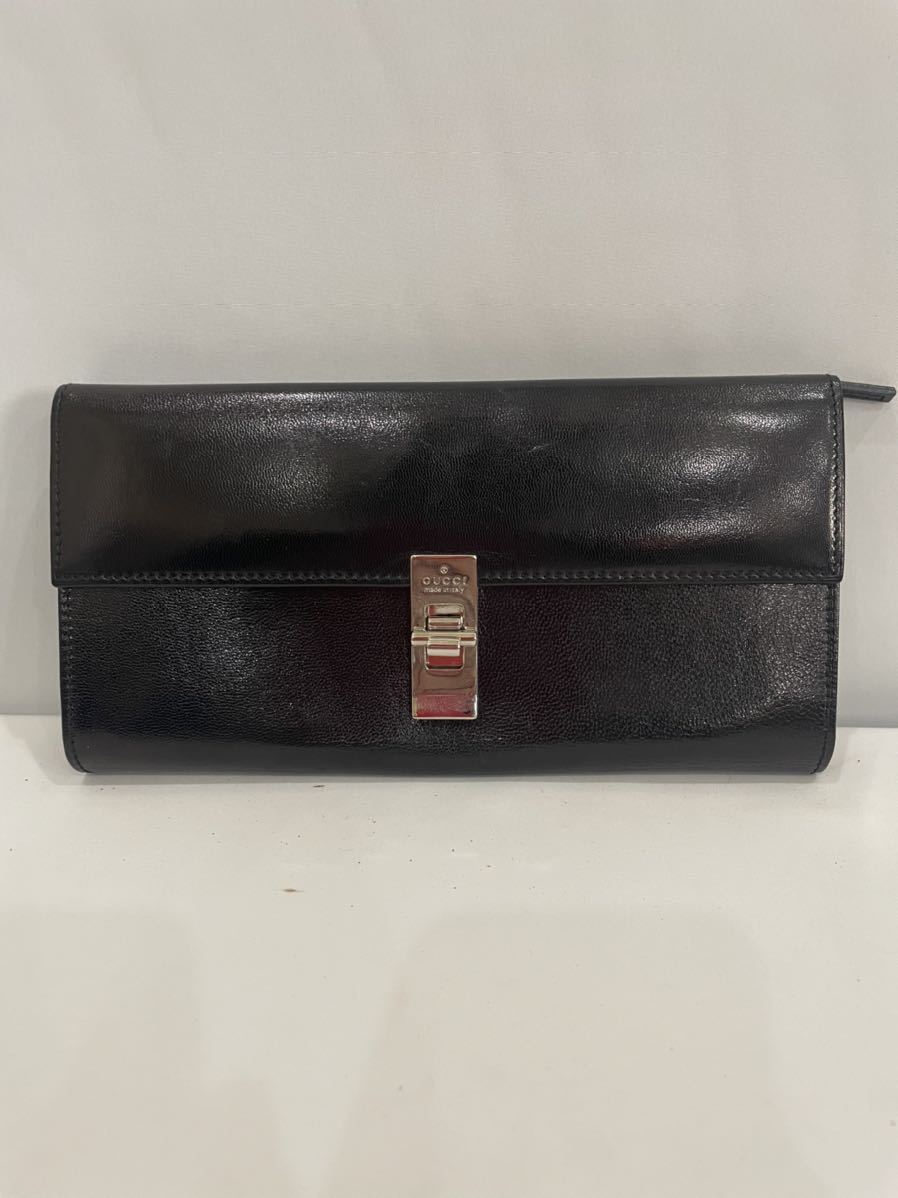 美品　GUCCI グッチ 長財布 黒　レザー_画像2