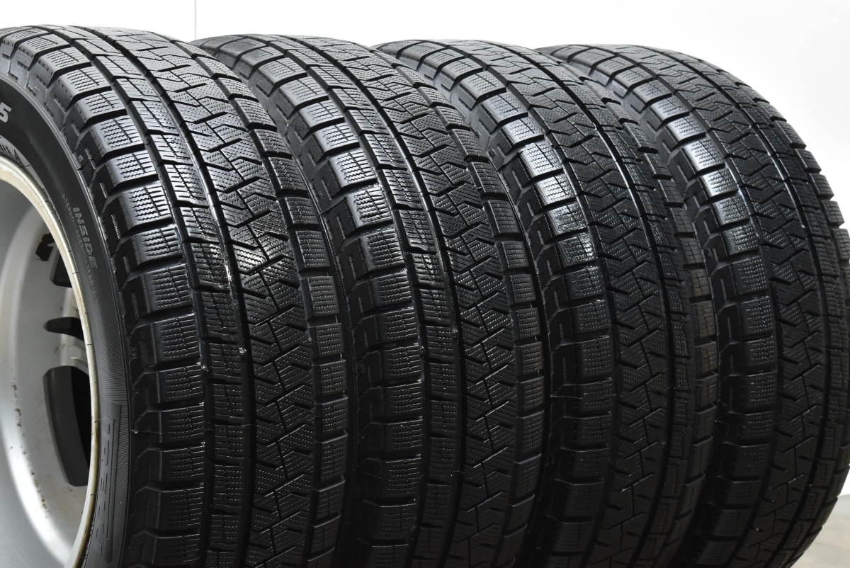 【バリ溝】AZスポーツ 15in 6J +43 PCD100 ピレリ アイスアシンメトリコPLUS 195/65R15 プリウス カローラツーリング インプレッサ_画像7