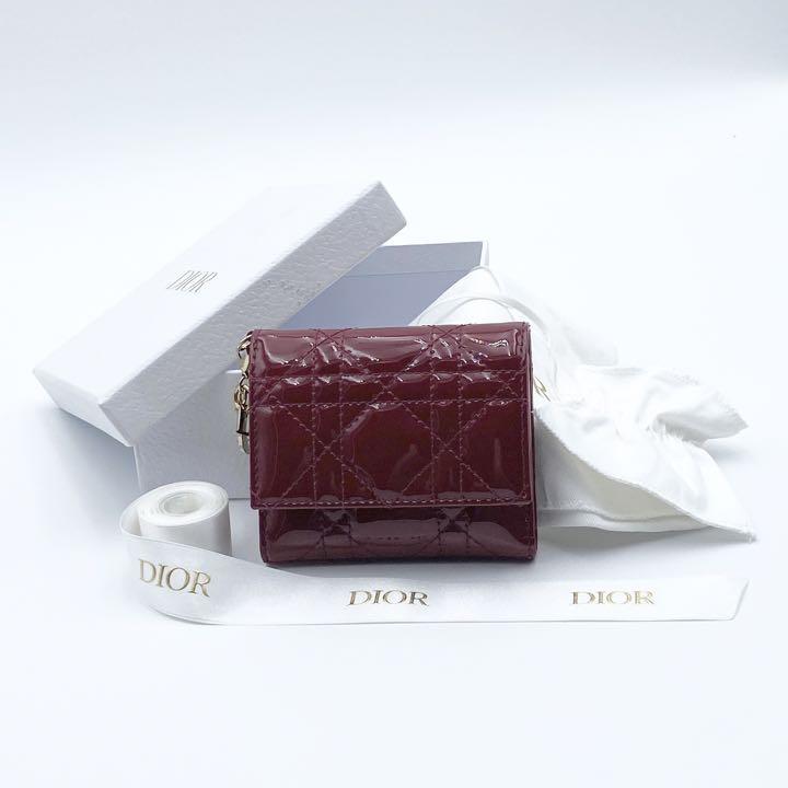 年中無休】 C① Dior ディオール 三つ折り財布 財布 トロッター ワイン