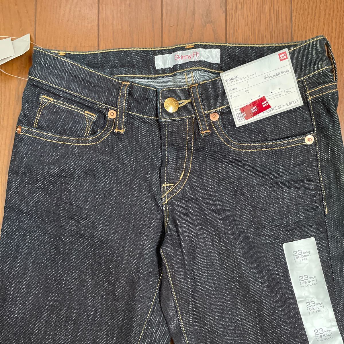 人気新品入荷 ユニクロ メンズ L テーパード スキニー ローライズ 黒