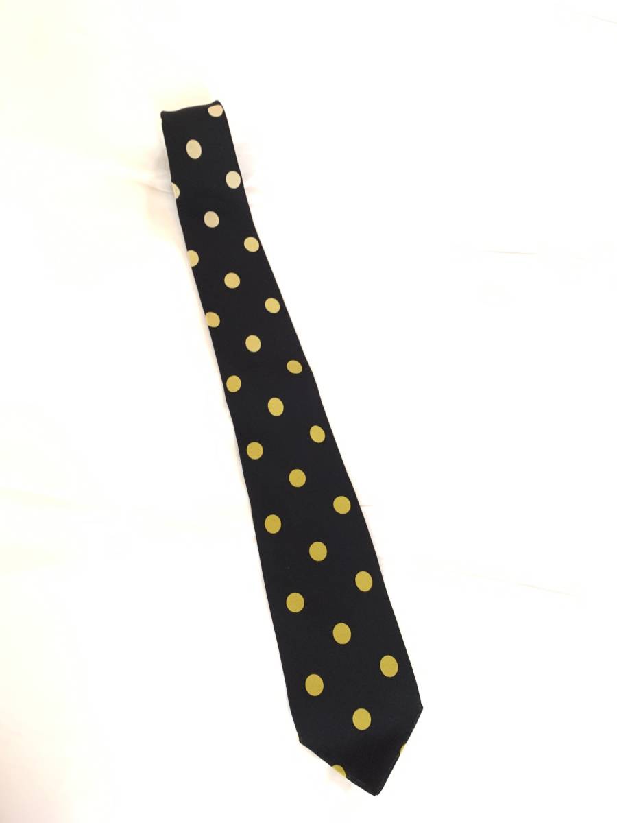 超安い Jean tie ゴルチェ ドット ネクタイ アーカイブ タイ 黒 黄色