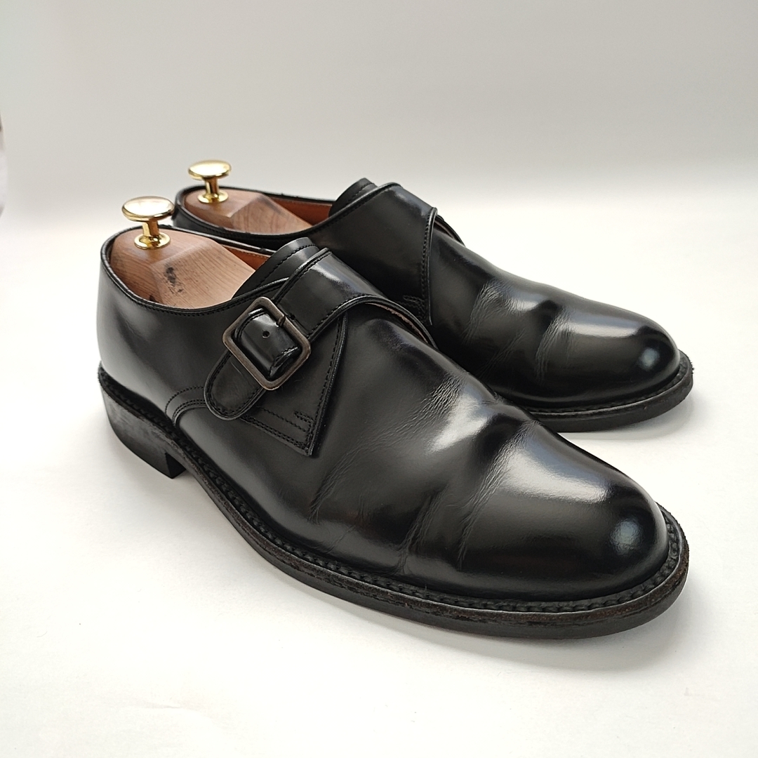 REGAL リーガル モンクストラップ プレーントゥ 25 ドレスシューズ ビジネス 革靴 レザー ブラック 黒 j85_画像2