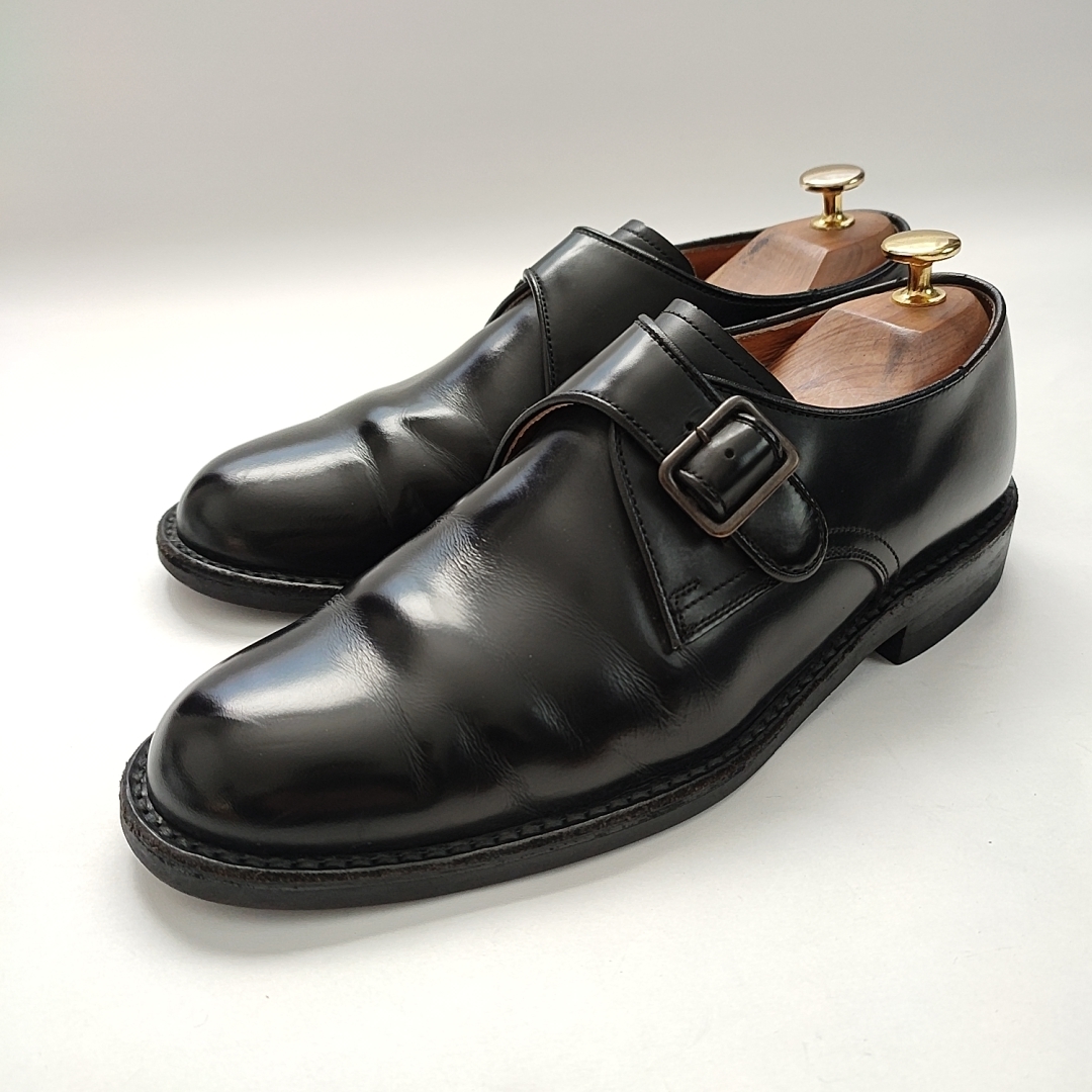 REGAL リーガル モンクストラップ プレーントゥ 25 ドレスシューズ ビジネス 革靴 レザー ブラック 黒 j85_画像1