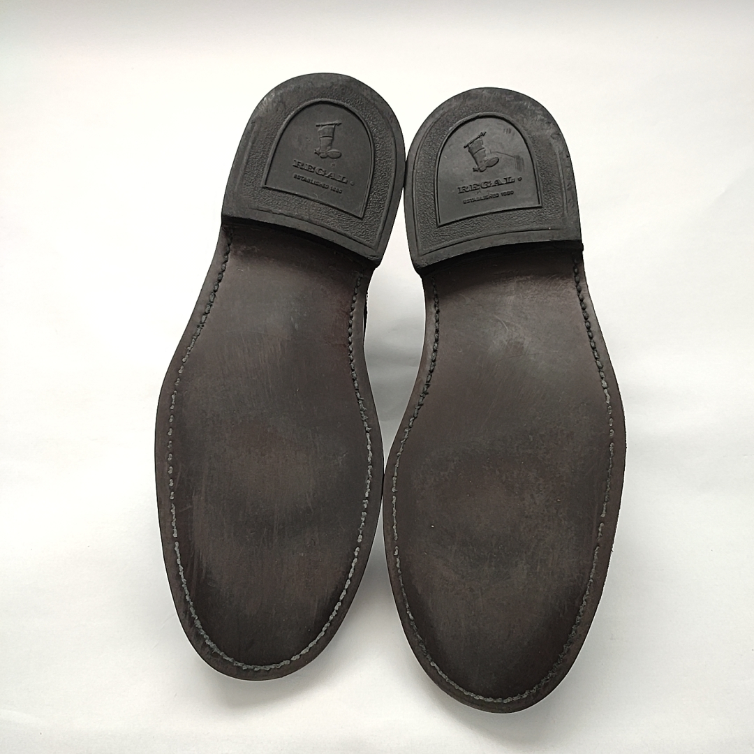 REGAL リーガル モンクストラップ プレーントゥ 25 ドレスシューズ ビジネス 革靴 レザー ブラック 黒 j85_画像5