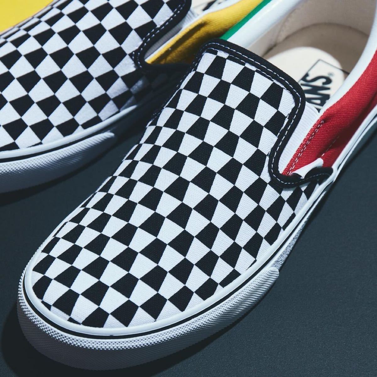 VANS】限定販売 チェッカー×マルチカラー スリッポン