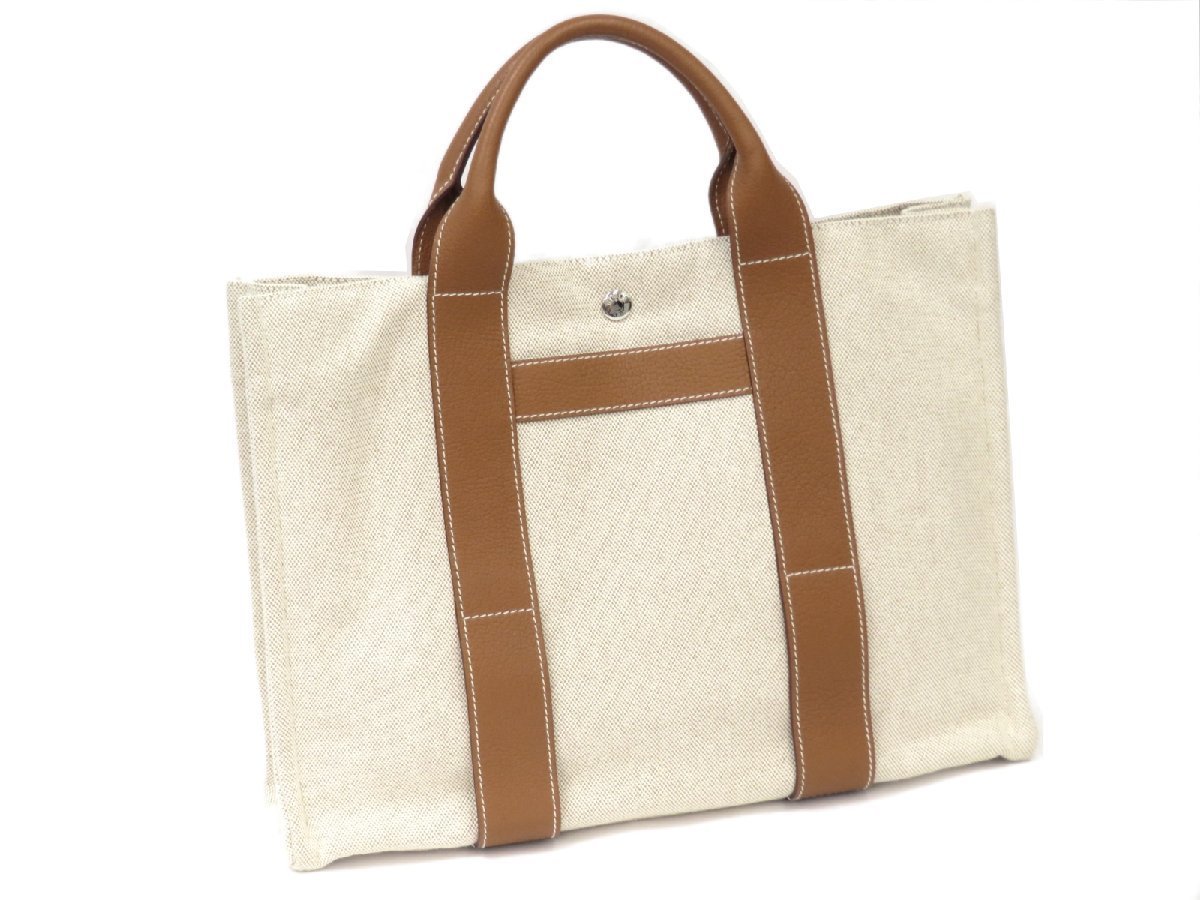 新同】 HERMES エルメス サックアーネ MM ハンド バッグ キャンバス