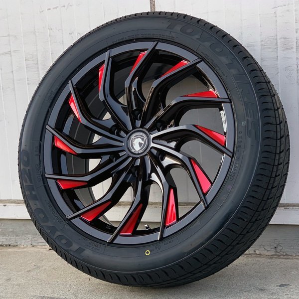 18インチ 車検対応 ハイエース 200系 新品 タイヤホイールセット 4本 TOYO トーヨー H20 225/50R18 ブラックレター オルフェ_画像3