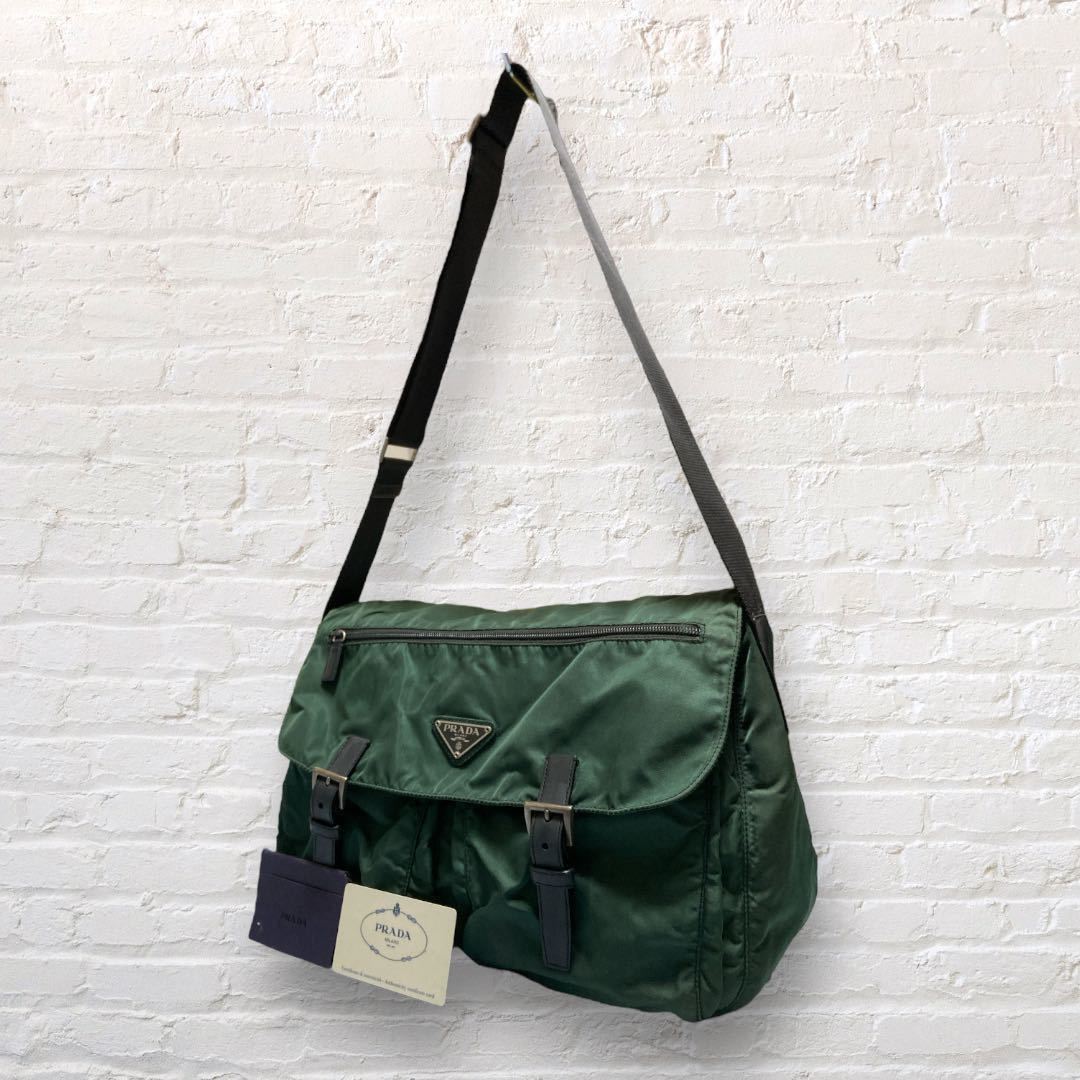 PRADA プラダ ショルダーバッグ テスートナイロン グリーン 緑 カーキ