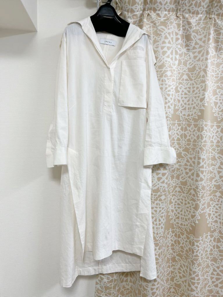 IRENE アイレネ　セーラー　カフタン　ワンピース Sailor Suit Kaftan Dress IRENE リネンセーラーカラードレス 22526_画像6