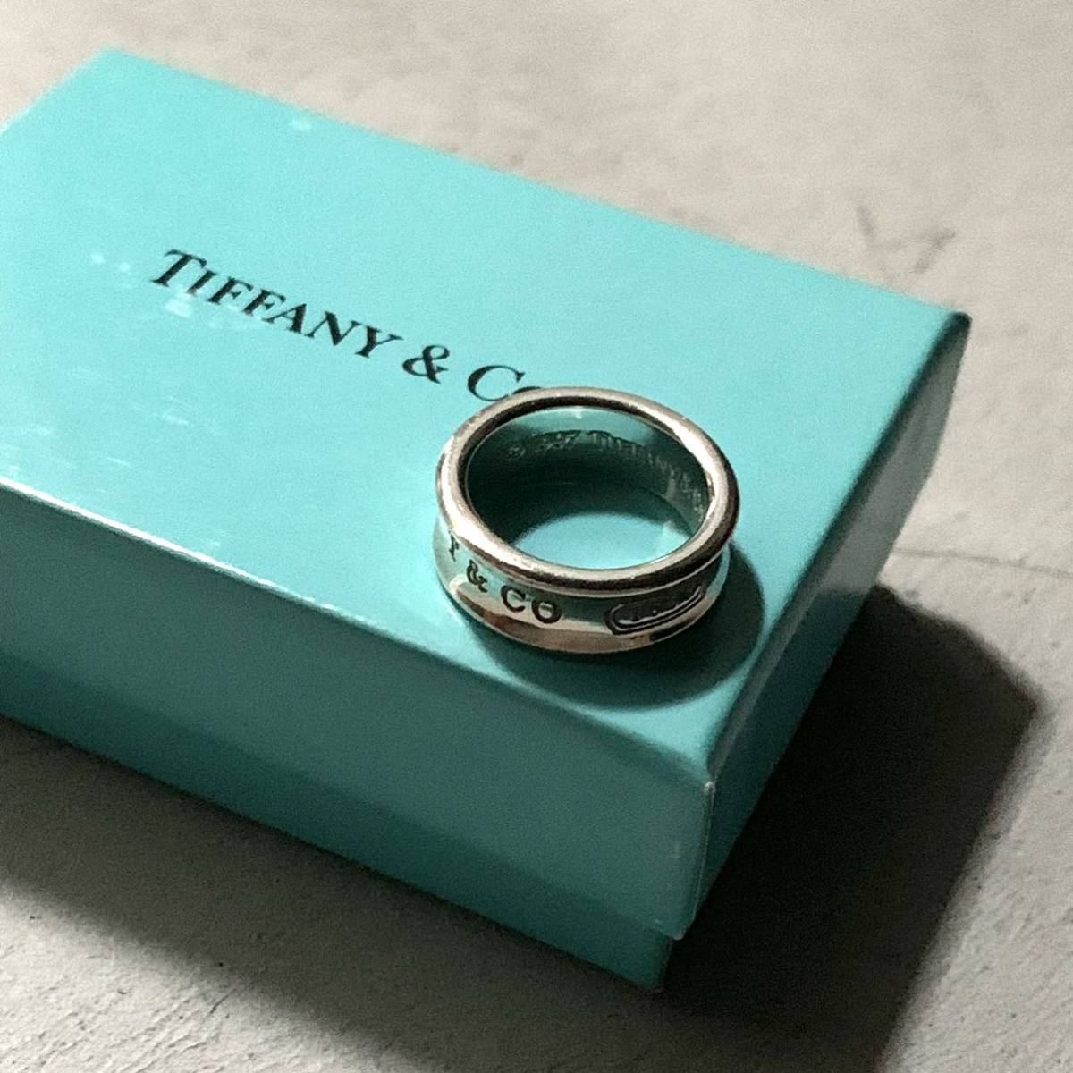 TIFFANY&Co. ティファニー シルバー リング 10号 1997 SV 925 箱付き 1837 ミディアム 検 OLD ヴィンテージ 90s ナローリング【２】