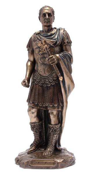 ローマ軍軍装のシーザー ガイウスユリウスカエサル ブロンズ風彫刻置物インテリア偉人歴史オブジェ古代ローマ彫像古代文明